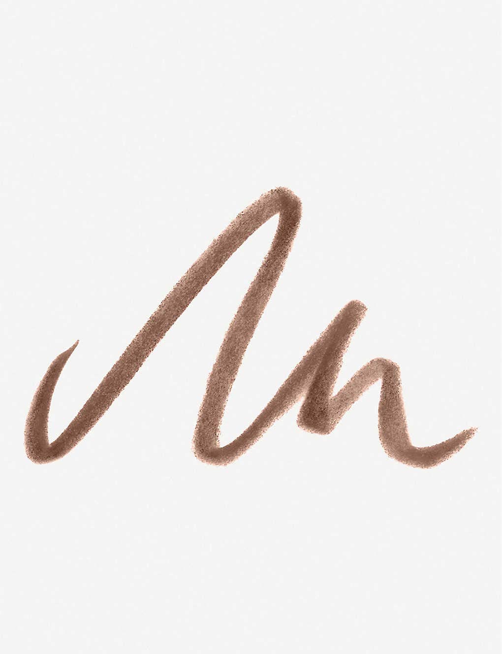 Benefit Goof Proof brow pencil swatch on brows showing easy shape and fill.