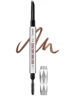 Benefit Goof Proof brow pencil tip close-up showing precise application for natural brows.