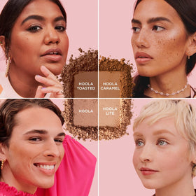 Benefit Hoola Caramel bronzer brush application for contour