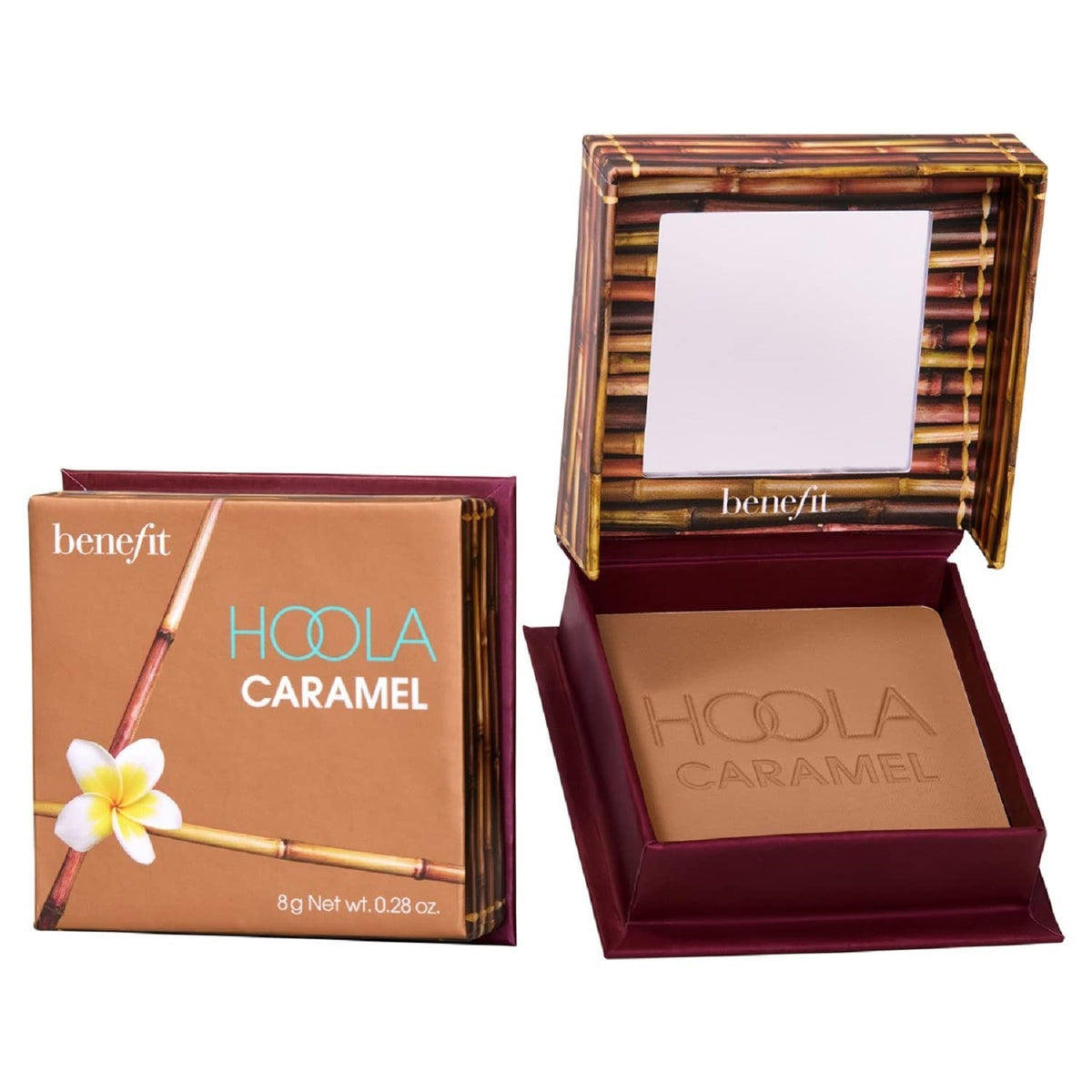 Benefit Hoola Caramel bronzer compact open showing powder for easy contour