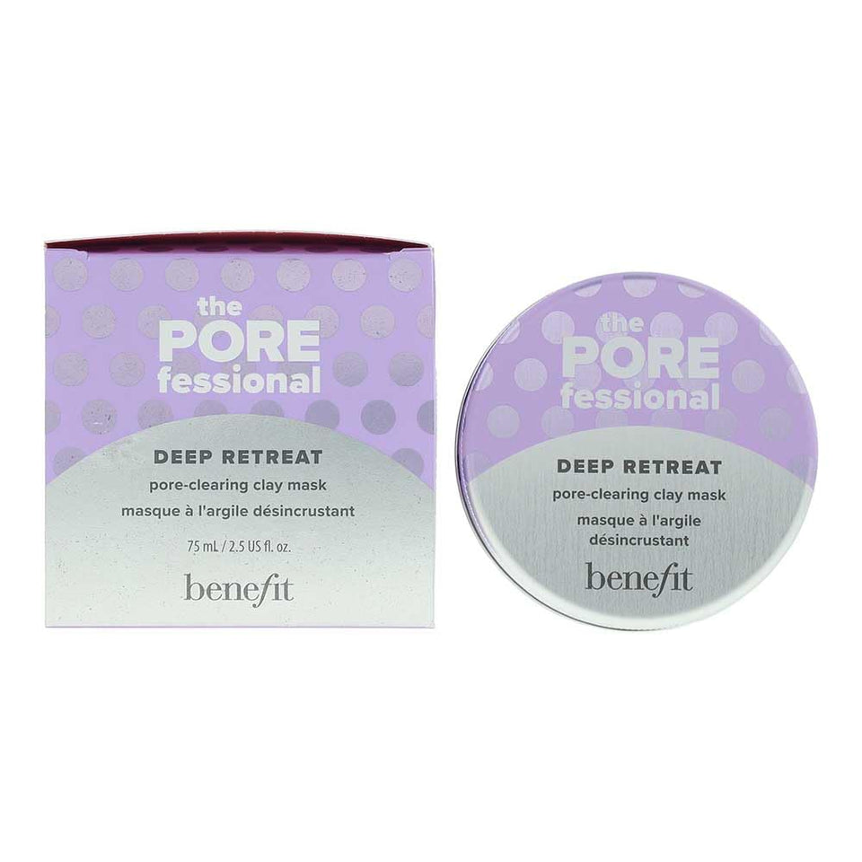Benefit The POREfessional Deep Retreat kaolin mask jar; pore-clearing action and a comfortable, mattifying finish.