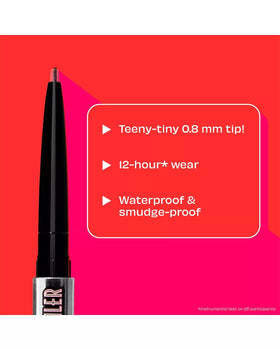 Benefit Precisely My Brow Detailer fine tip applying hair-like strokes on brows.