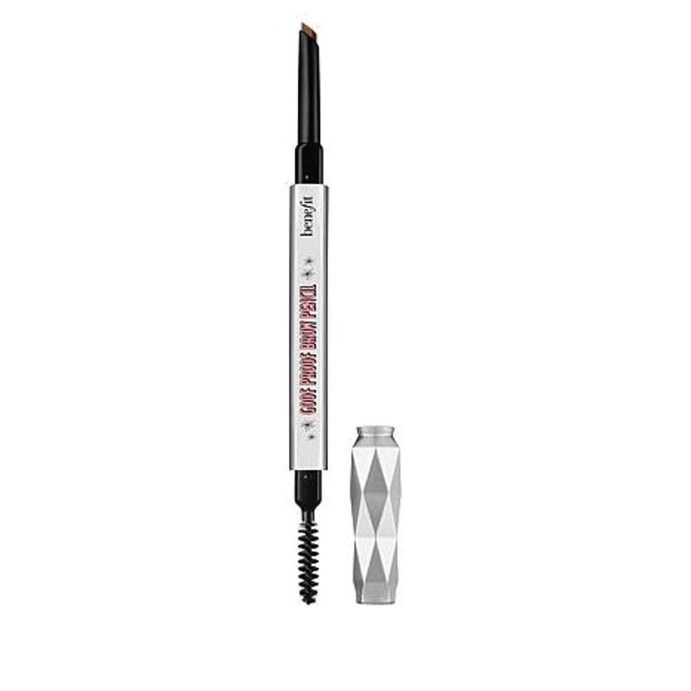 Benefit Precisely My Brow Pencil blending spoolie in use on brow for seamless blend