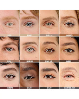 Before and after brow enhancement with Benefit Precisely My Brow Wax.