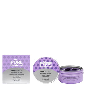 Benefit The POREfessional Deep Retreat Mask clay texture clarifying pores for smoother skin.