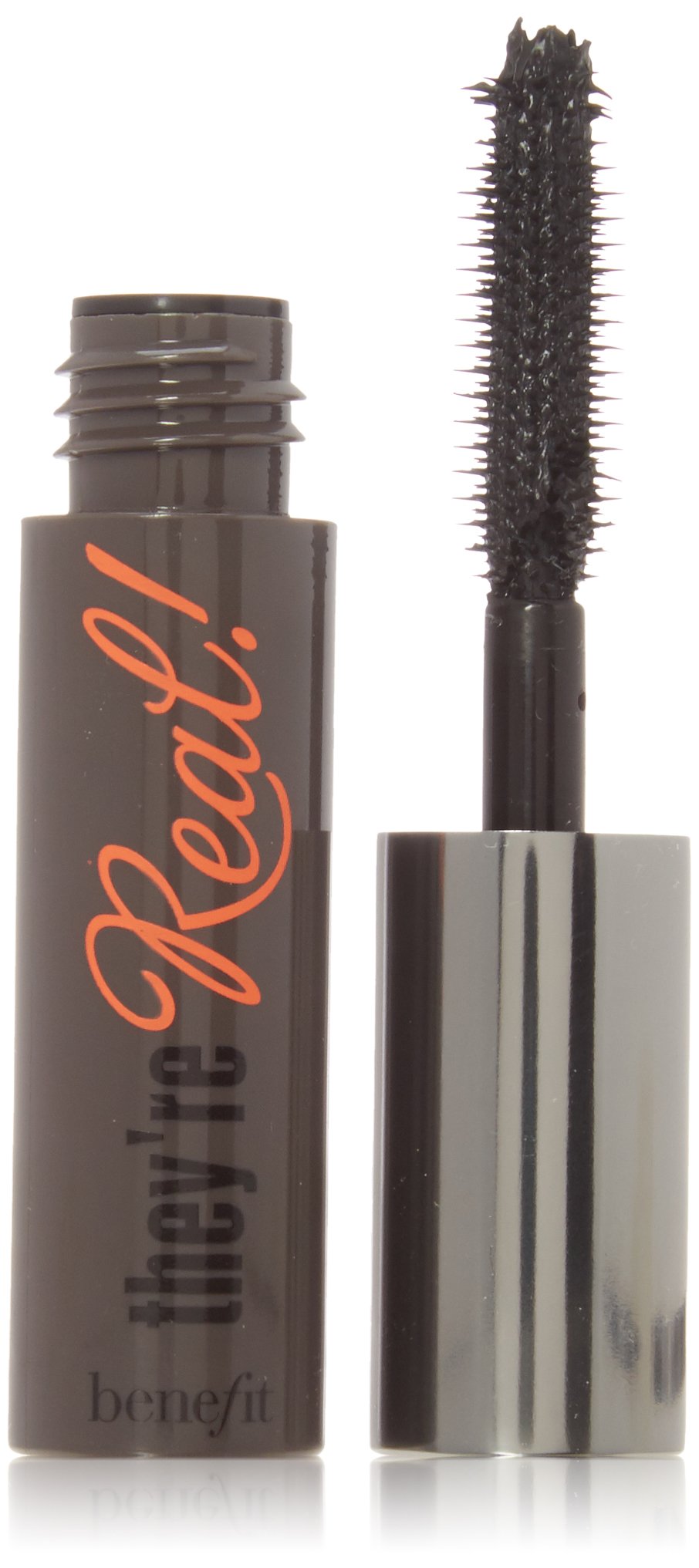 Benefit They're Real mascara in jet black, deluxe travel size, for dramatic length and lift.