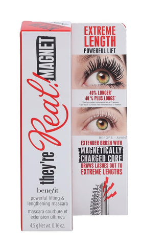 Benefit They’re Real! Magnet mascara demonstrates extreme length with magnetic pull beyond lash tips