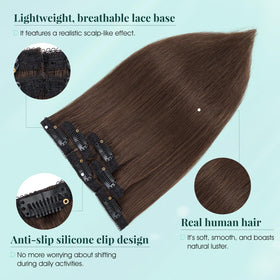 Benehair 10-inch dark brown extensions ready for quick styling.