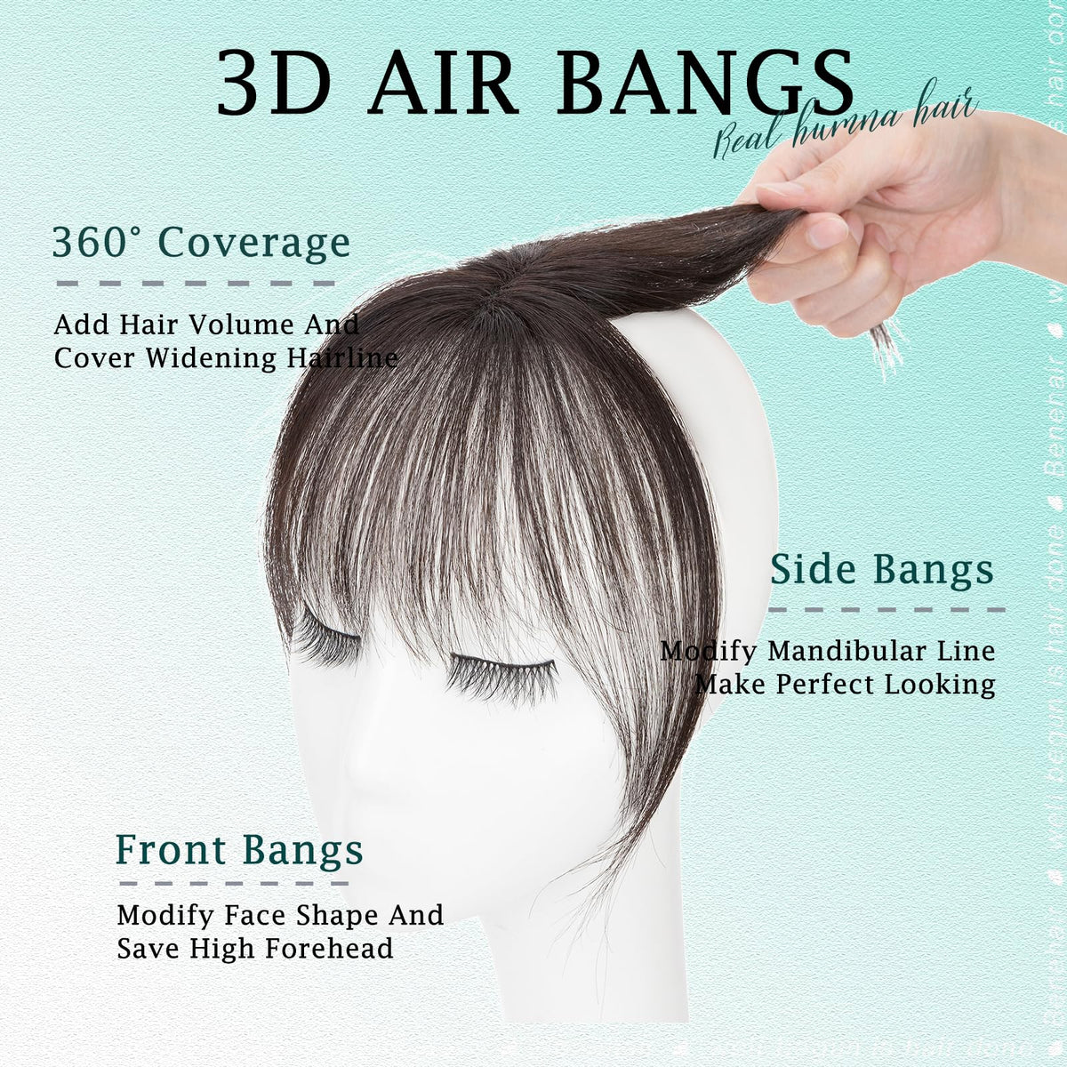 Benehair 3D air bangs daily wear blend with your hair for seamless styling.
