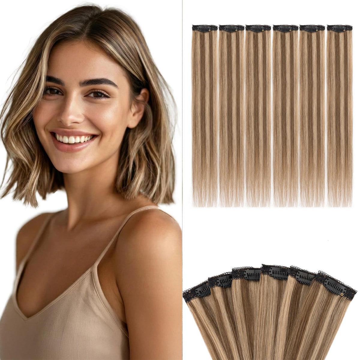 Benehair clip-in short hair extension for instant volume and natural blend