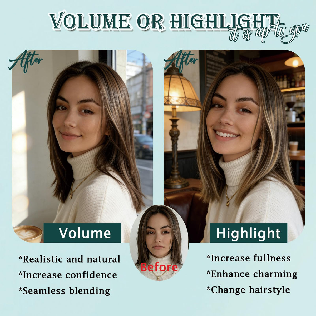 Benehair clip-in extensions in use adding natural fullness and movement.