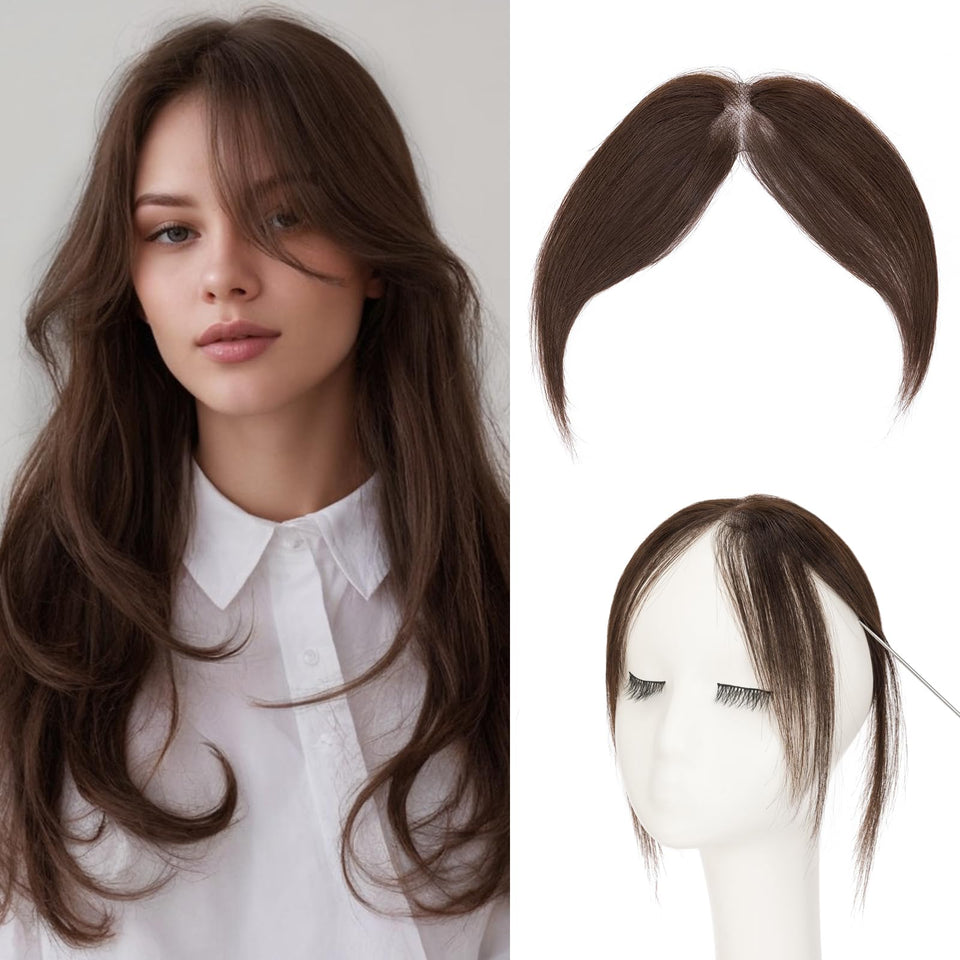 Benehair clip-on bangs with middle part for natural everyday blend
