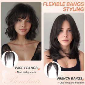 Benehair daily-wear bangs in dark brown shade