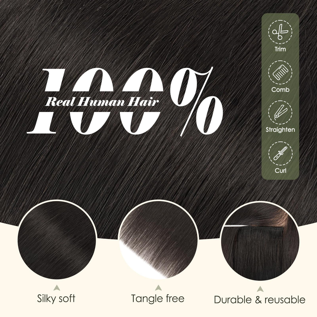 Benehair clip-in extensions ready for heat styling to match any look.