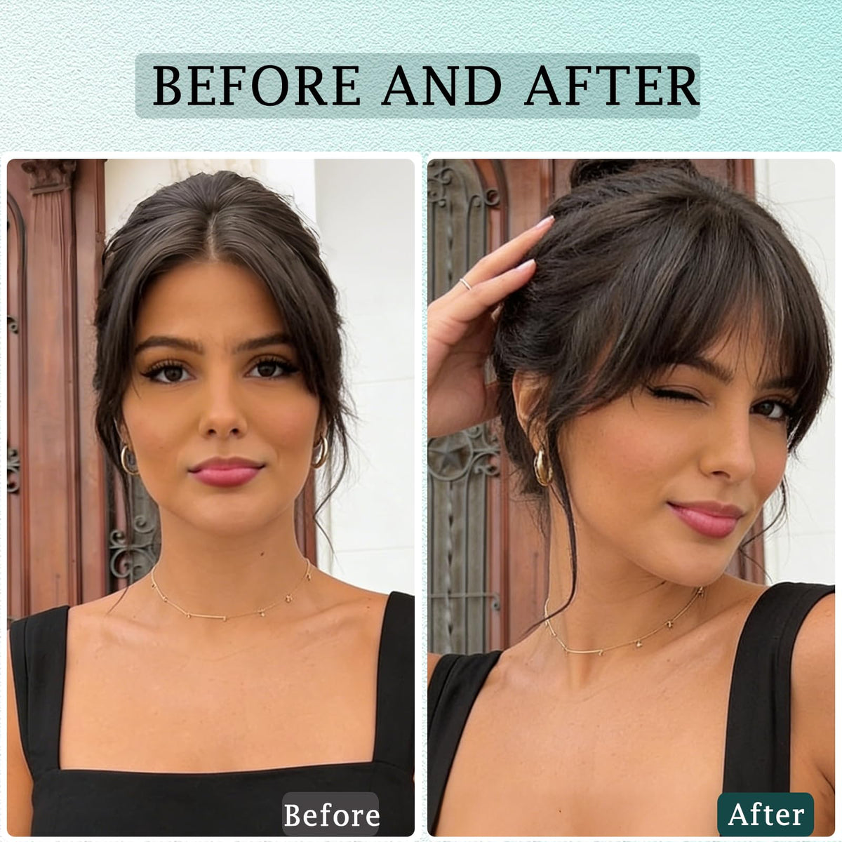 Benehair real human hair 10-inch bangs offer versatile perm and dye options.