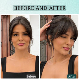 Benehair real human hair 10-inch bangs offer versatile perm and dye options.