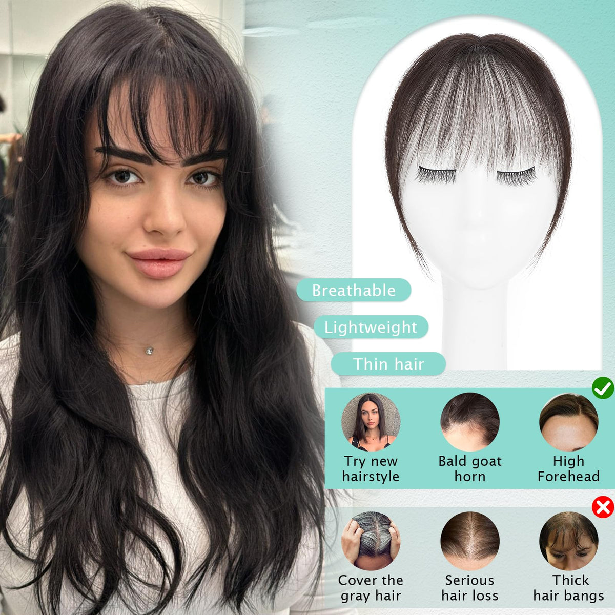 Benehair secure clip-in design ensures quick, tool-free style changes.