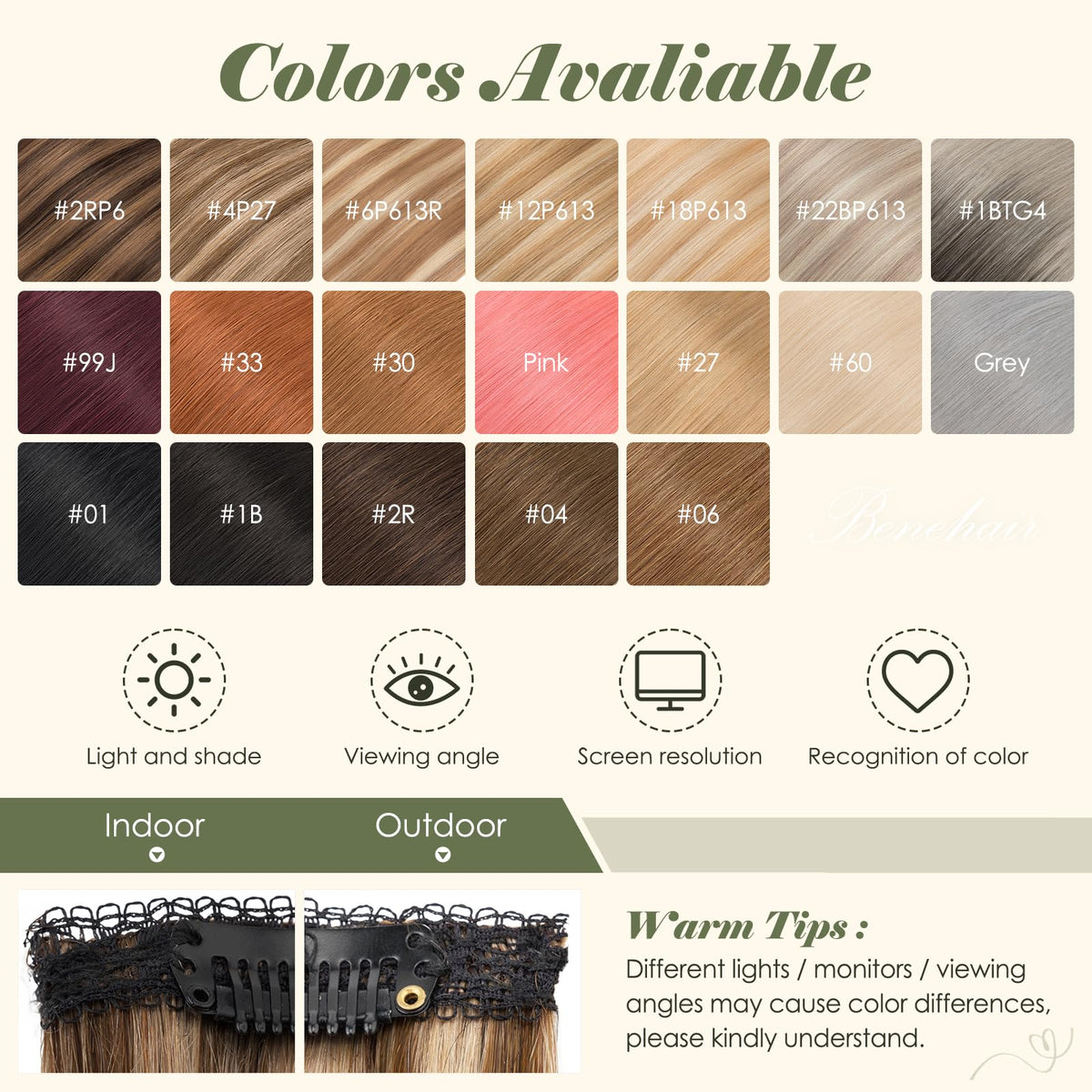 Benehair travel case demonstrates portable clip-in extension storage.