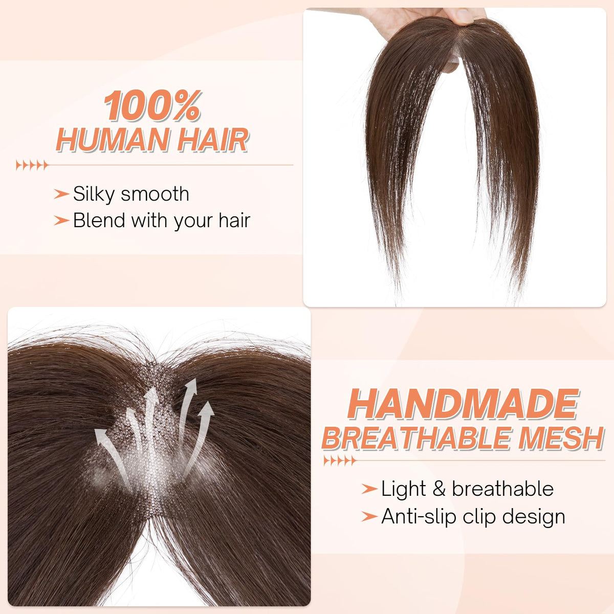 Benehair wispy middle-part bangs offer versatile looks