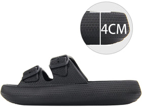 BenSorts Pillow Slippers adjustable buckles provide a secure, personalized fit.