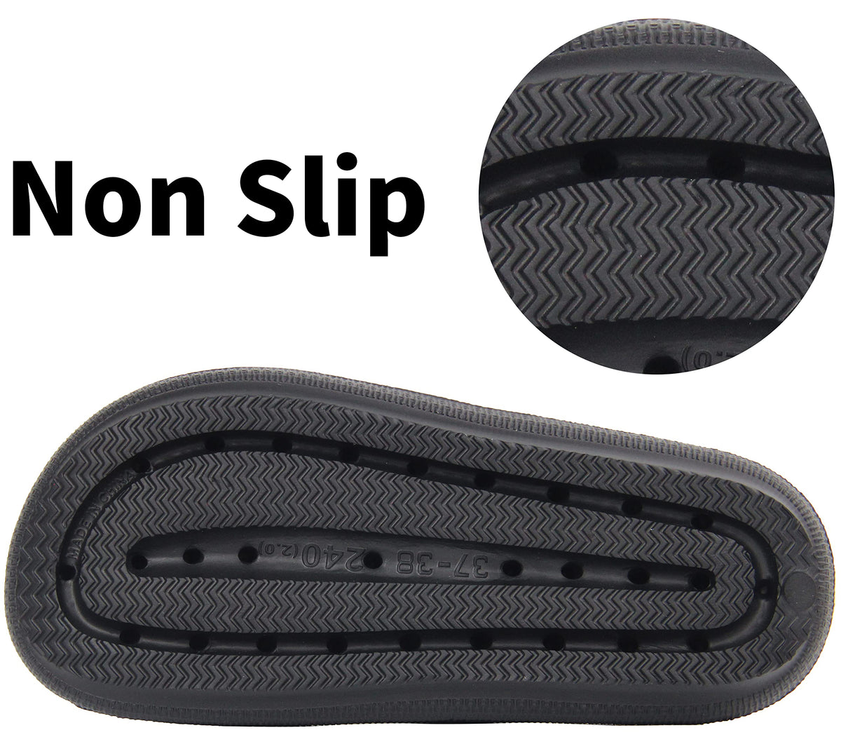BenSorts Pillow Slippers featuring shower and pool traction for wet surfaces.