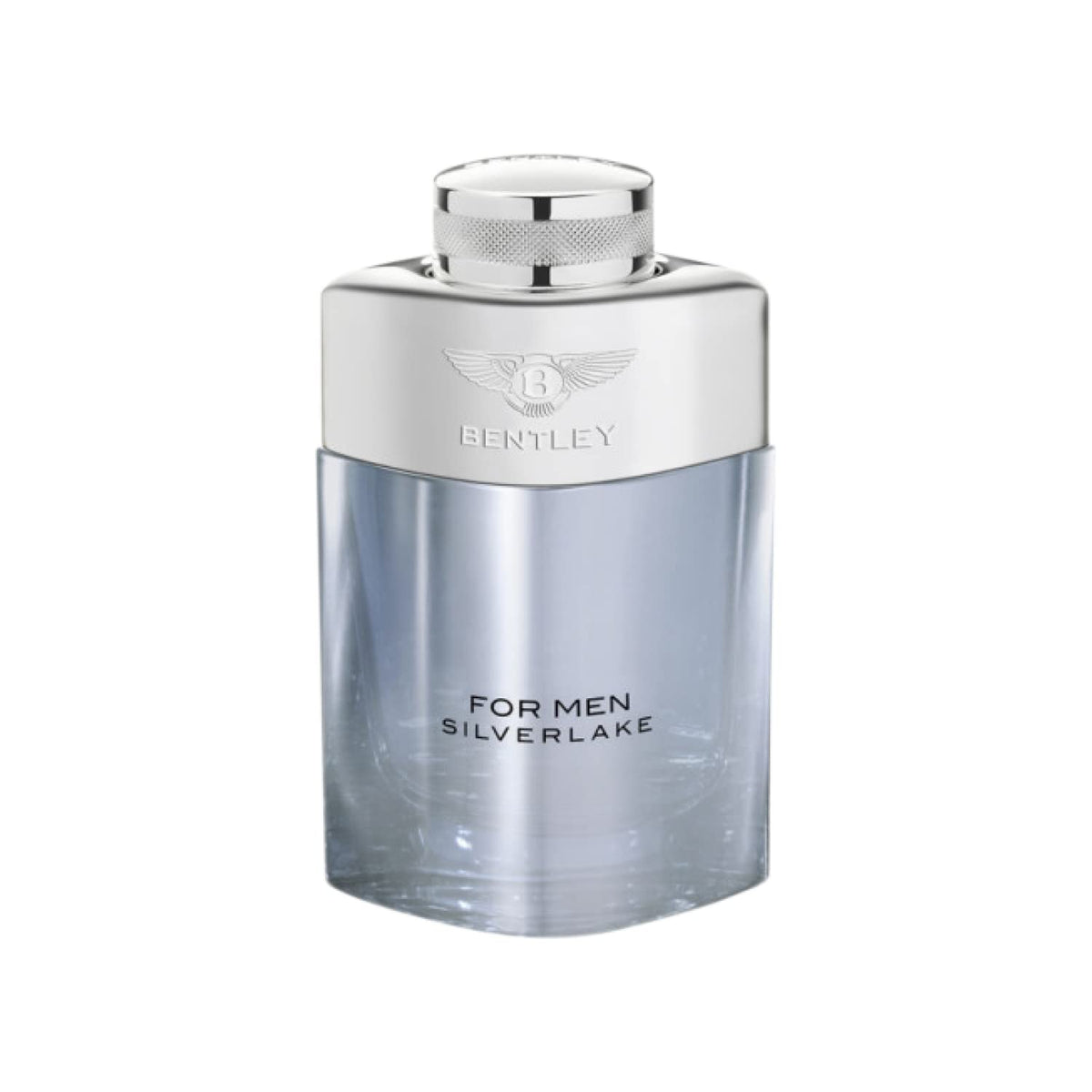 Bentley Silverlake bottle front view showing premium masculine design for daily wear