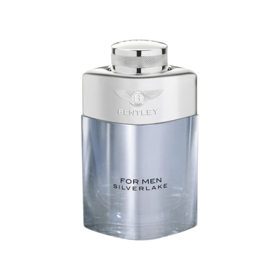 Bentley Silverlake bottle front view showing premium masculine design for daily wear