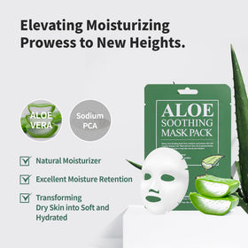 Benton Aloe Soothing Mask Pack being applied for immediate cooling and hydration