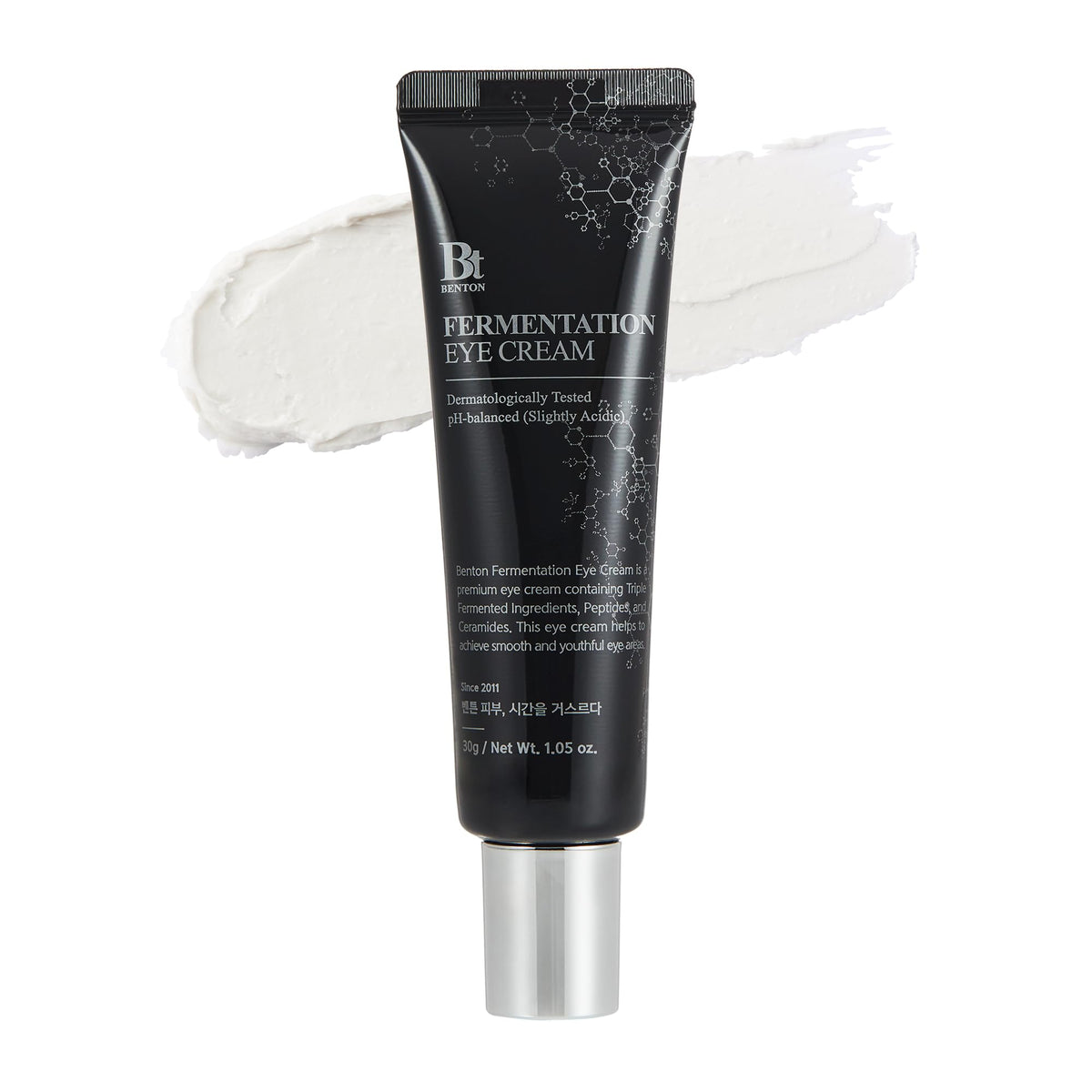BENTON Fermentation Eye Cream bottle on a clean vanity delivering lightweight hydration