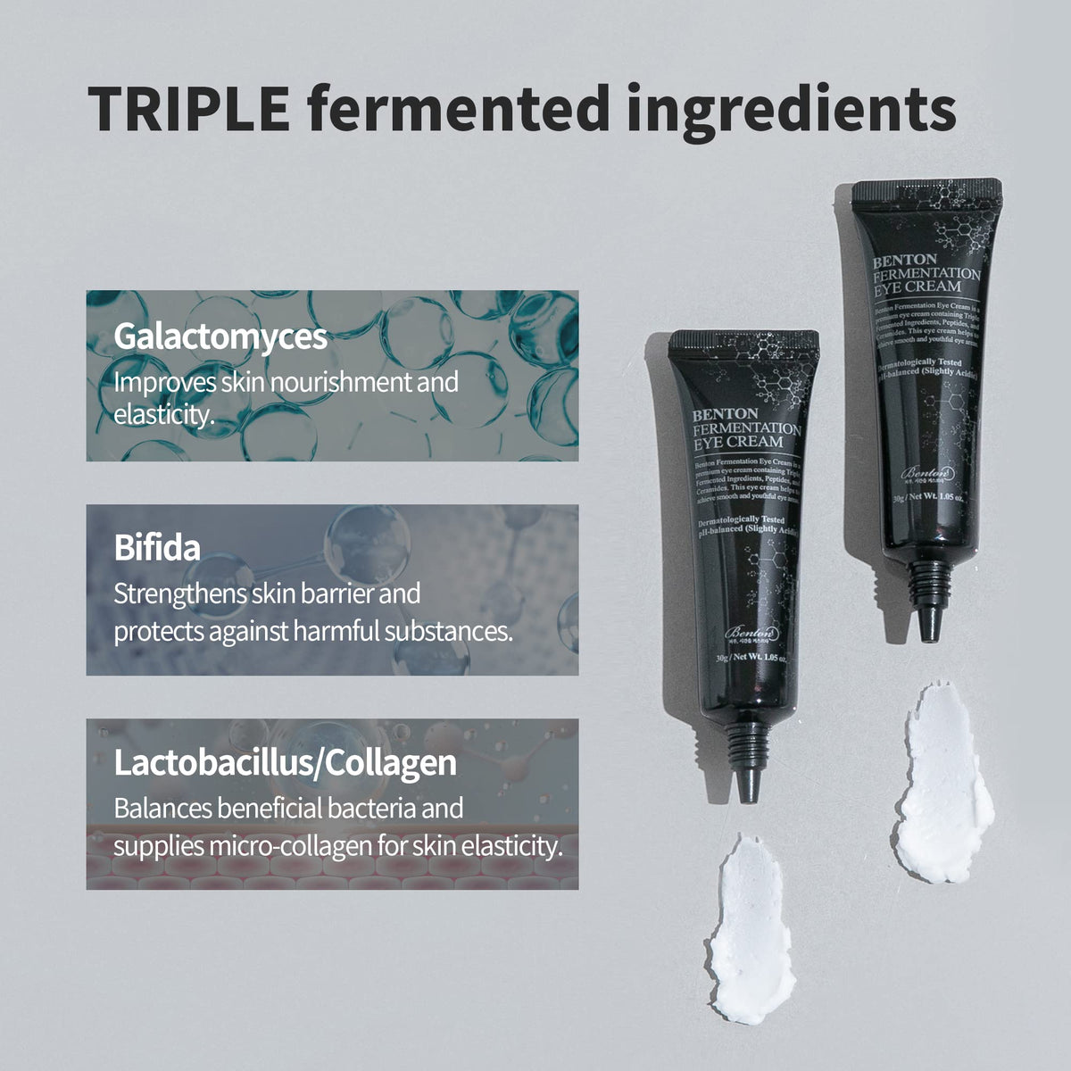 Texture shot shows cream melting at skin temperature with a matte finish