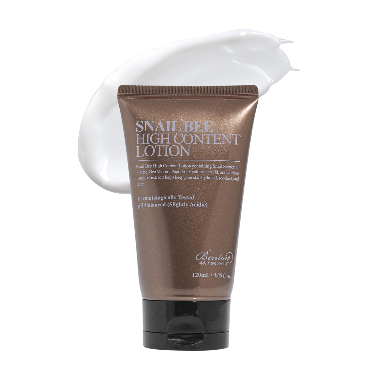 BENTON Snail Bee High Content Lotion bottle showing hydration in dry skin.