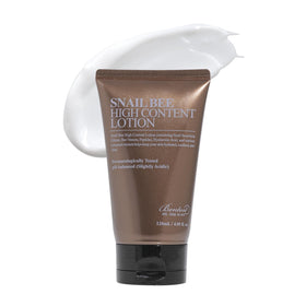 BENTON Snail Bee High Content Lotion bottle showing hydration in dry skin.