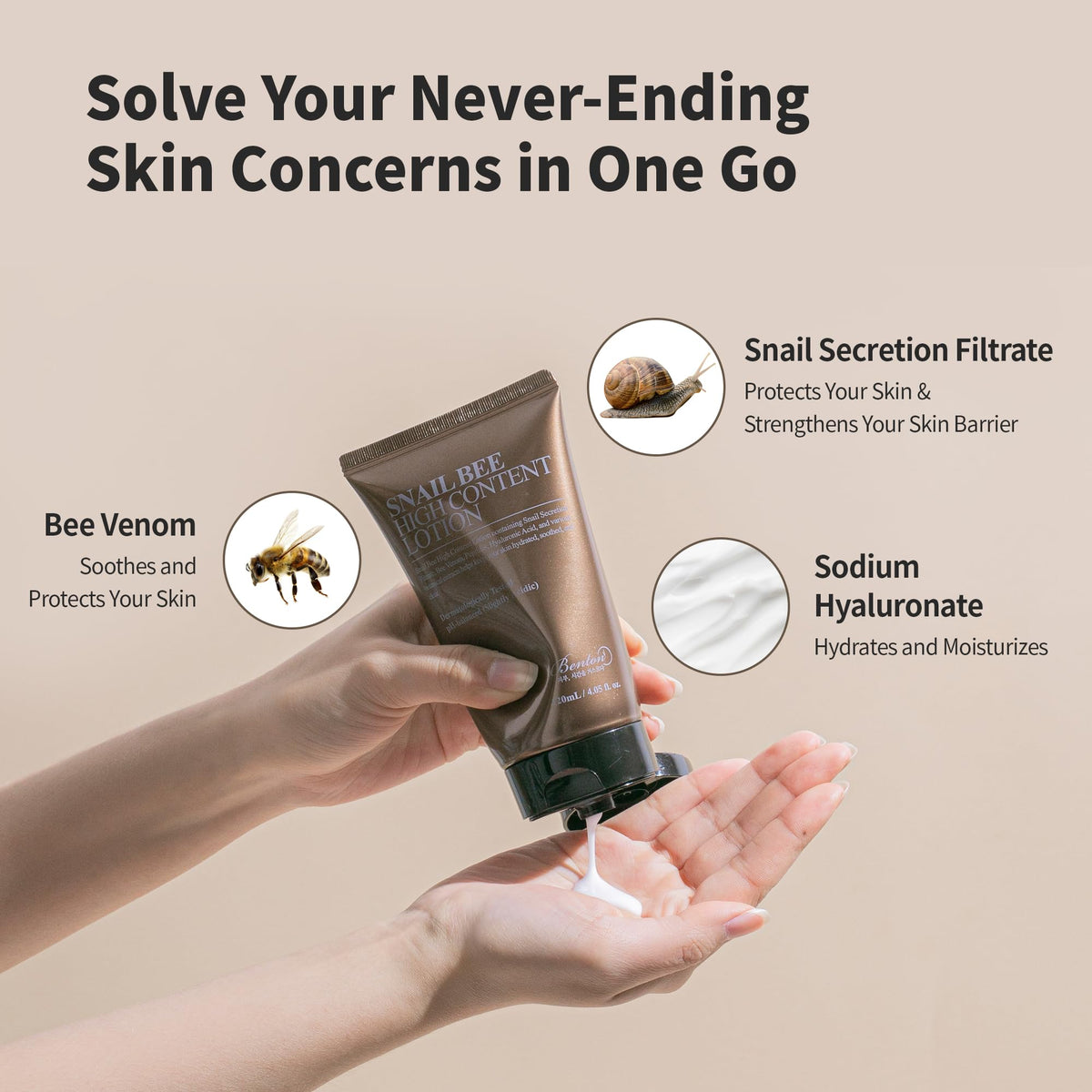 Texture close-up emphasizing lightweight, non-greasy finish for sensitive skin.