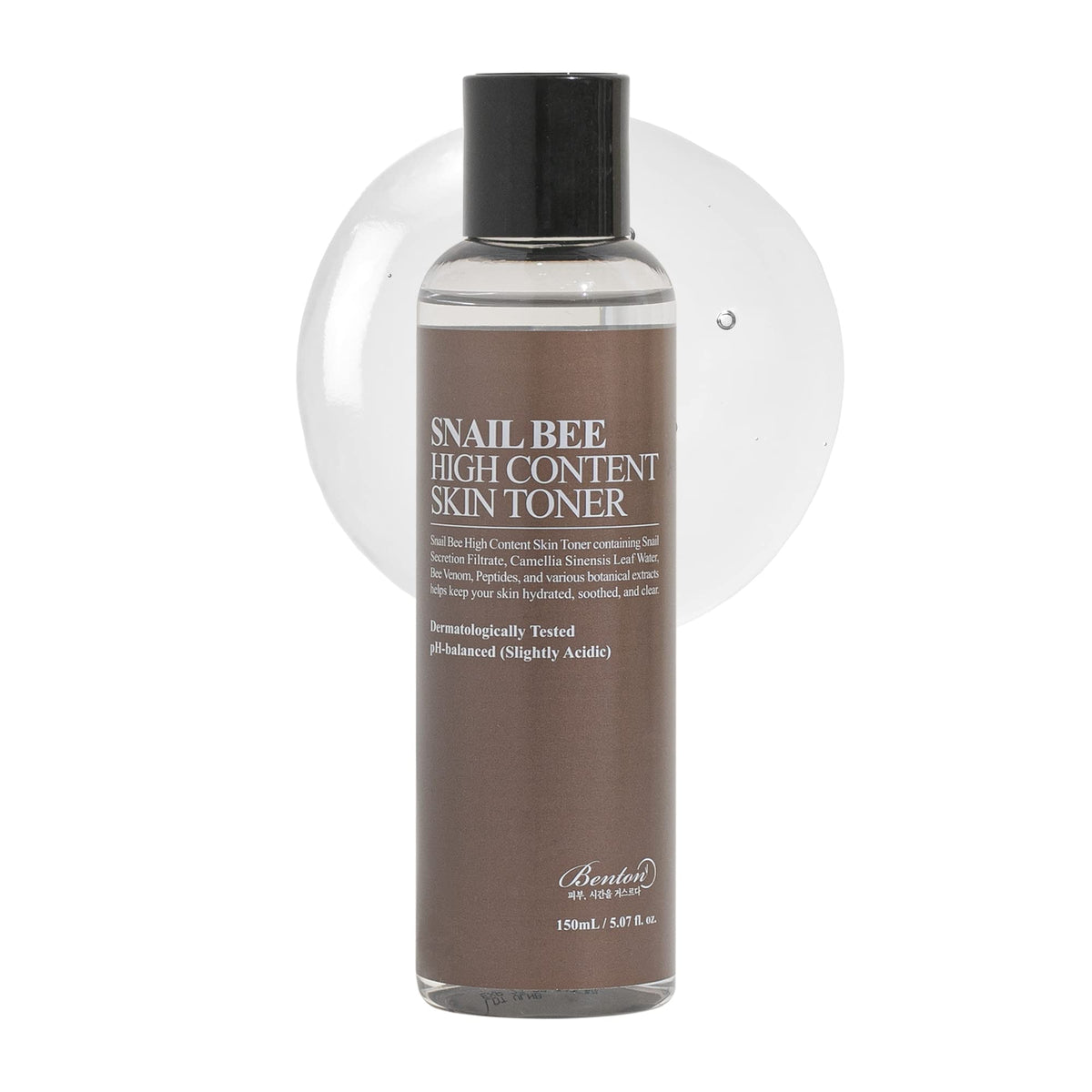 BENTON Snail Bee High Content Toner bottle closeup for smooth, hydrated skin