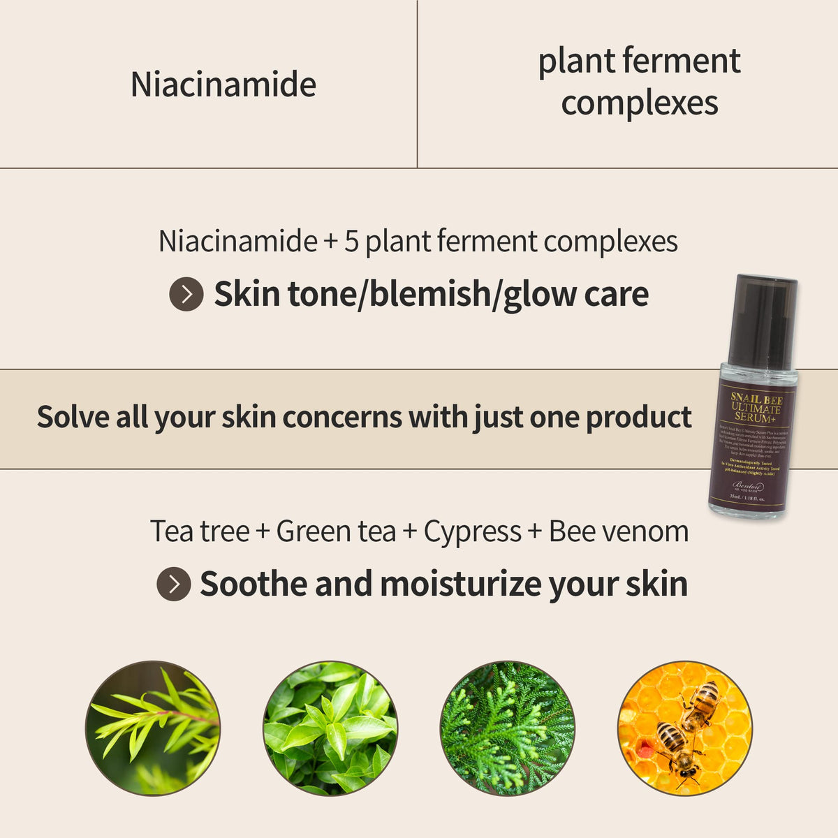Benton Snail Bee Ultimate Serum texture swirl illustrating a smooth, absorbent finish.