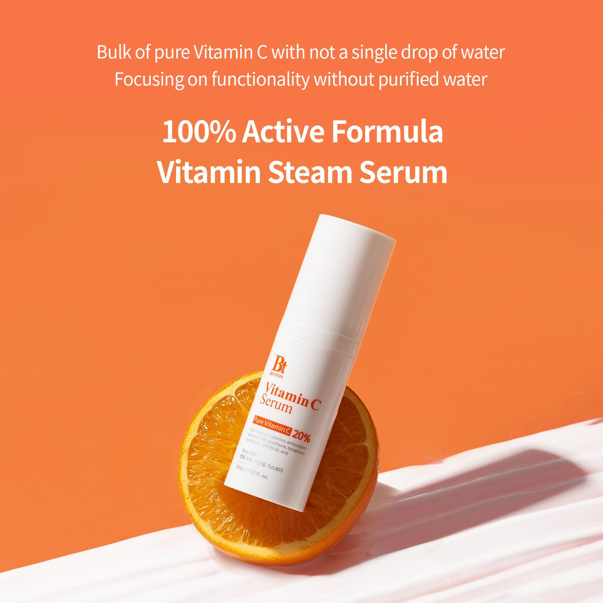 Benton Vitamin C Serum airless container demonstrates freshness and oxidation protection for stable use