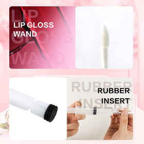 Bercoor lip gloss tubes with black caps, color-coded for easy organization.