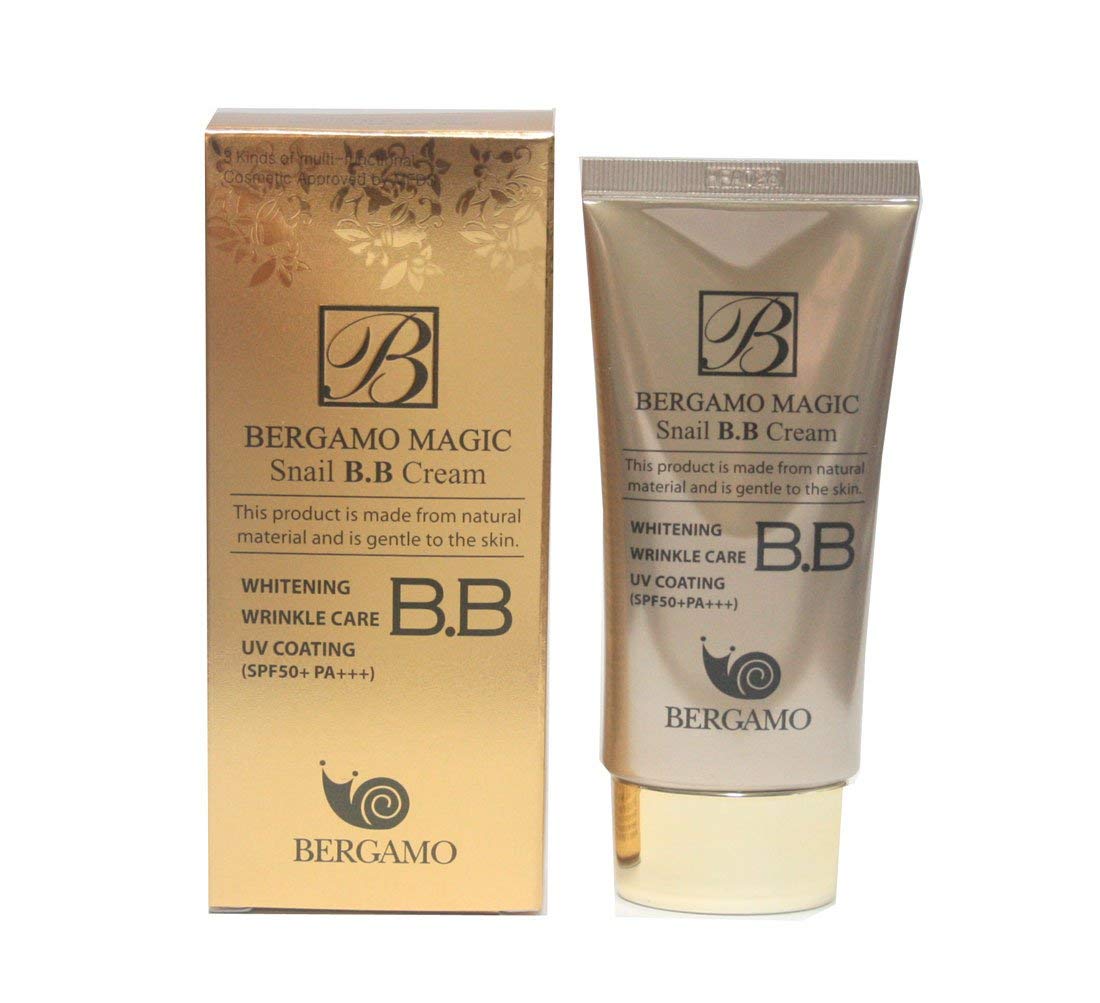 Bergamo Magic Snail BB Cream 50ml packaging ready for daily routine.