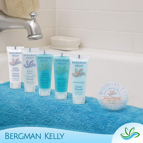 BERGMAN KELLY hotel toiletries bundle tropical waterfall 125 items, convenient guest amenities