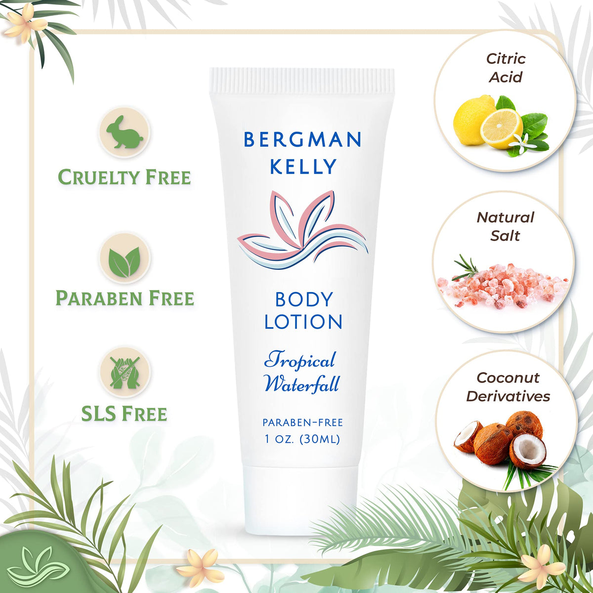 BERGMAN KELLY 1oz shampoo bottle with ginger and lime aroma for invigoration