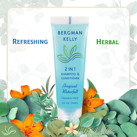 Eco-friendly recyclable packaging highlights sustainability for hotels and guests.