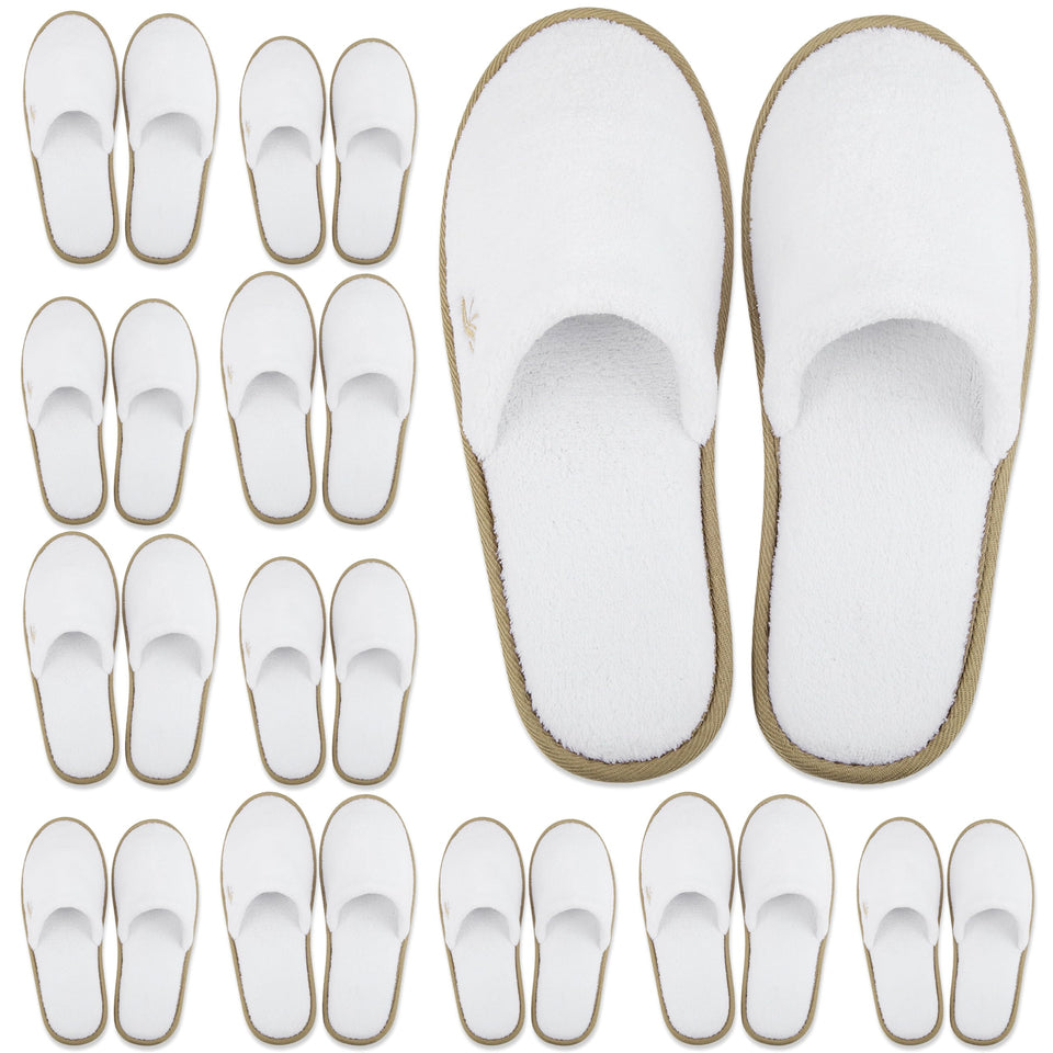 BERGMAN KELLY spa slippers closed-toe white offer fresh hotel-style comfort.