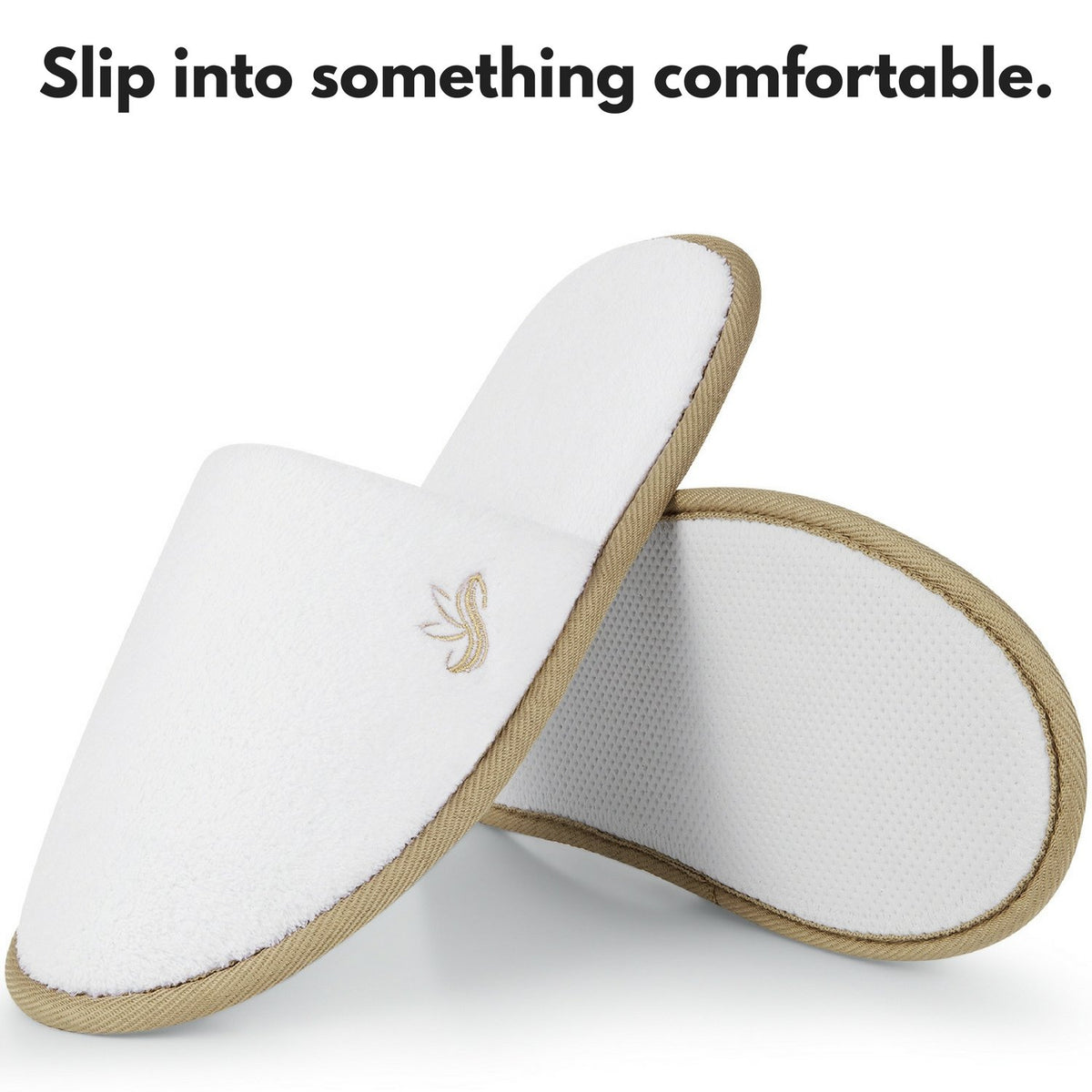 BERGMAN KELLY spa slippers gray fleck texture provide modern indoor wear with grip.