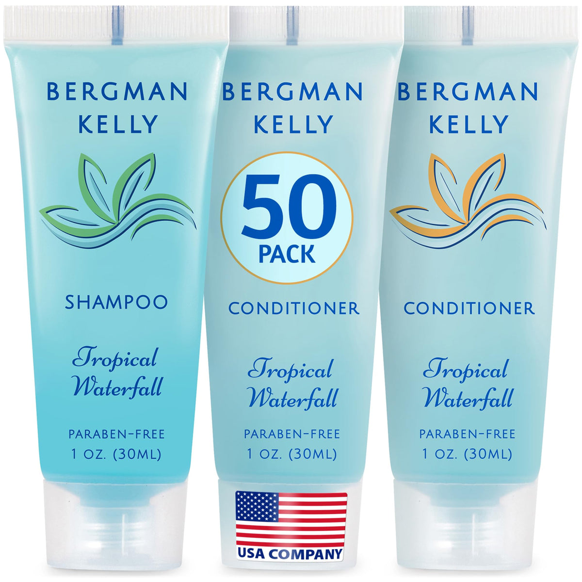 BERGMAN KELLY travel shampoo with foil seal for hotel hygiene and leak protection
