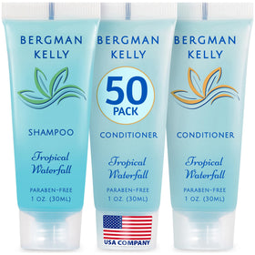BERGMAN KELLY travel shampoo with foil seal for hotel hygiene and leak protection