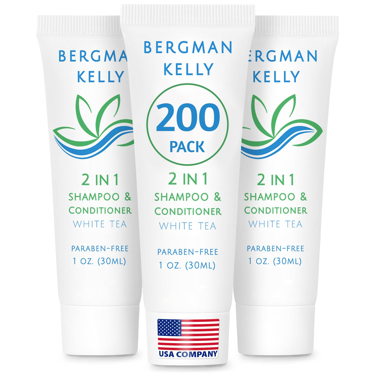 BERGMAN KELLY travel size 2-in-1 shampoo bottle foil-sealed for leak protection