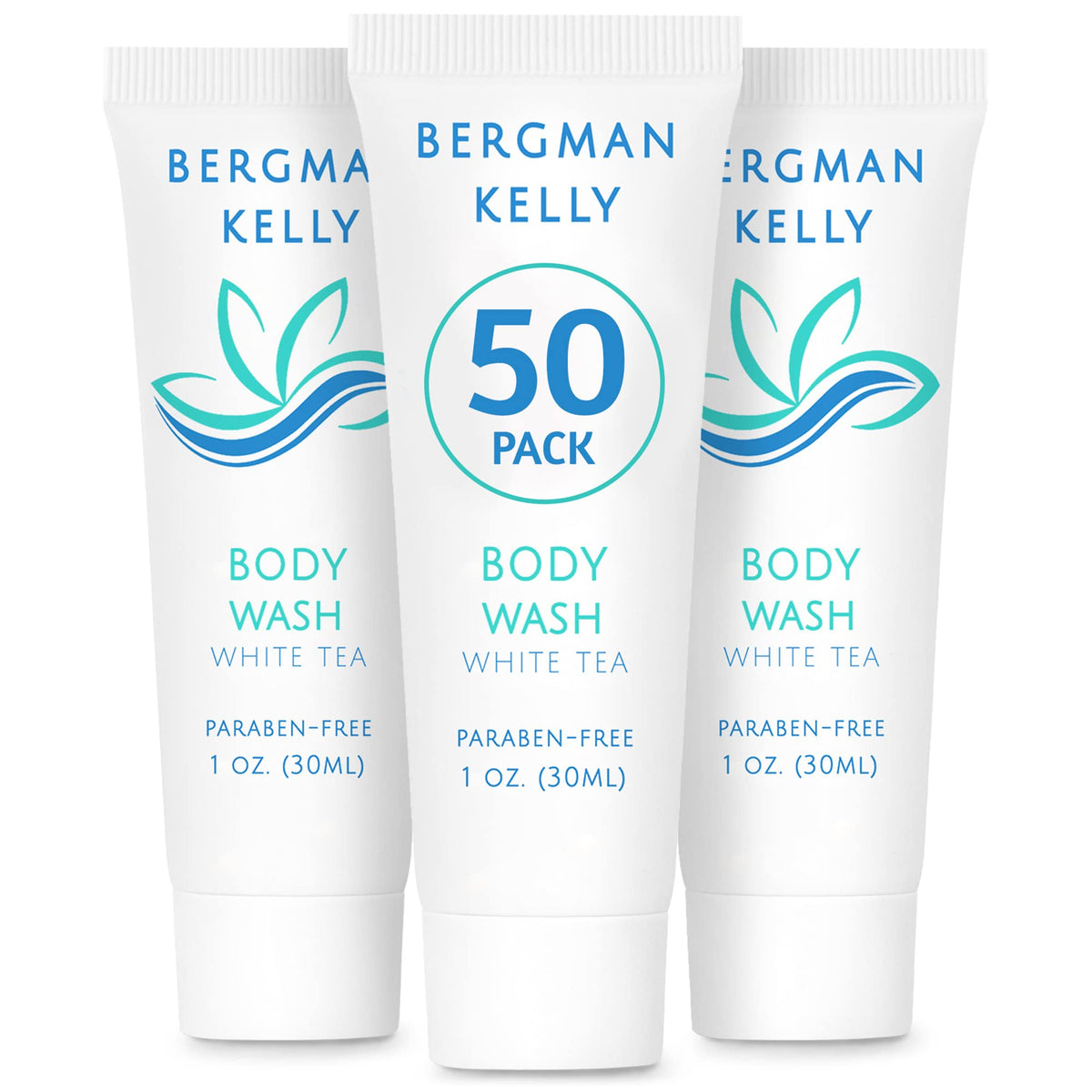 BERGMAN KELLY travel size body wash bottle with foil seal for leak-free travel