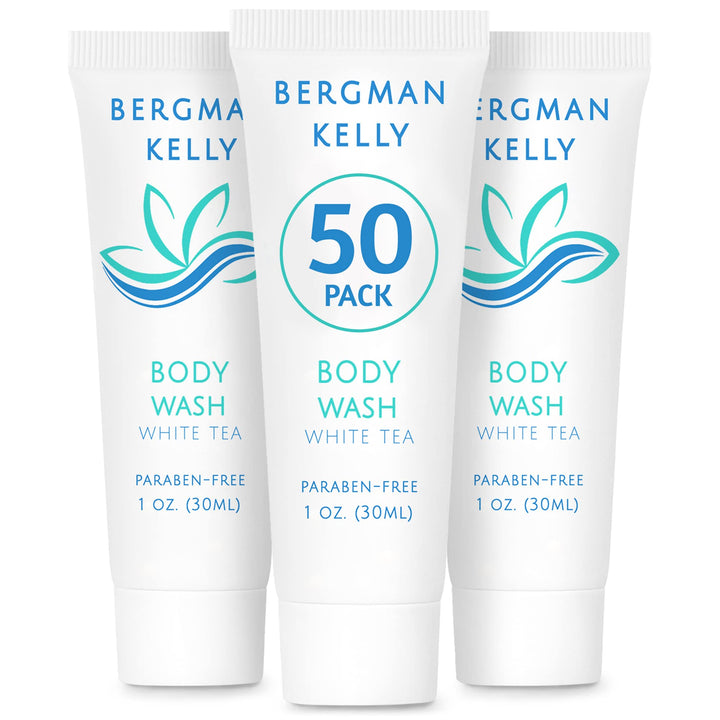 BERGMAN KELLY travel size body wash bottle with foil seal for leak-free travel