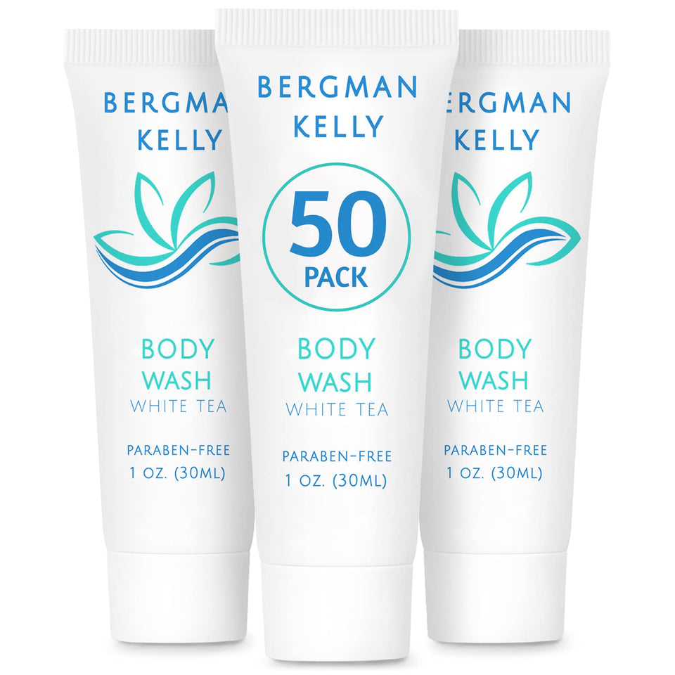 BERGMAN KELLY travel size body wash bottle with foil seal for leak-free travel