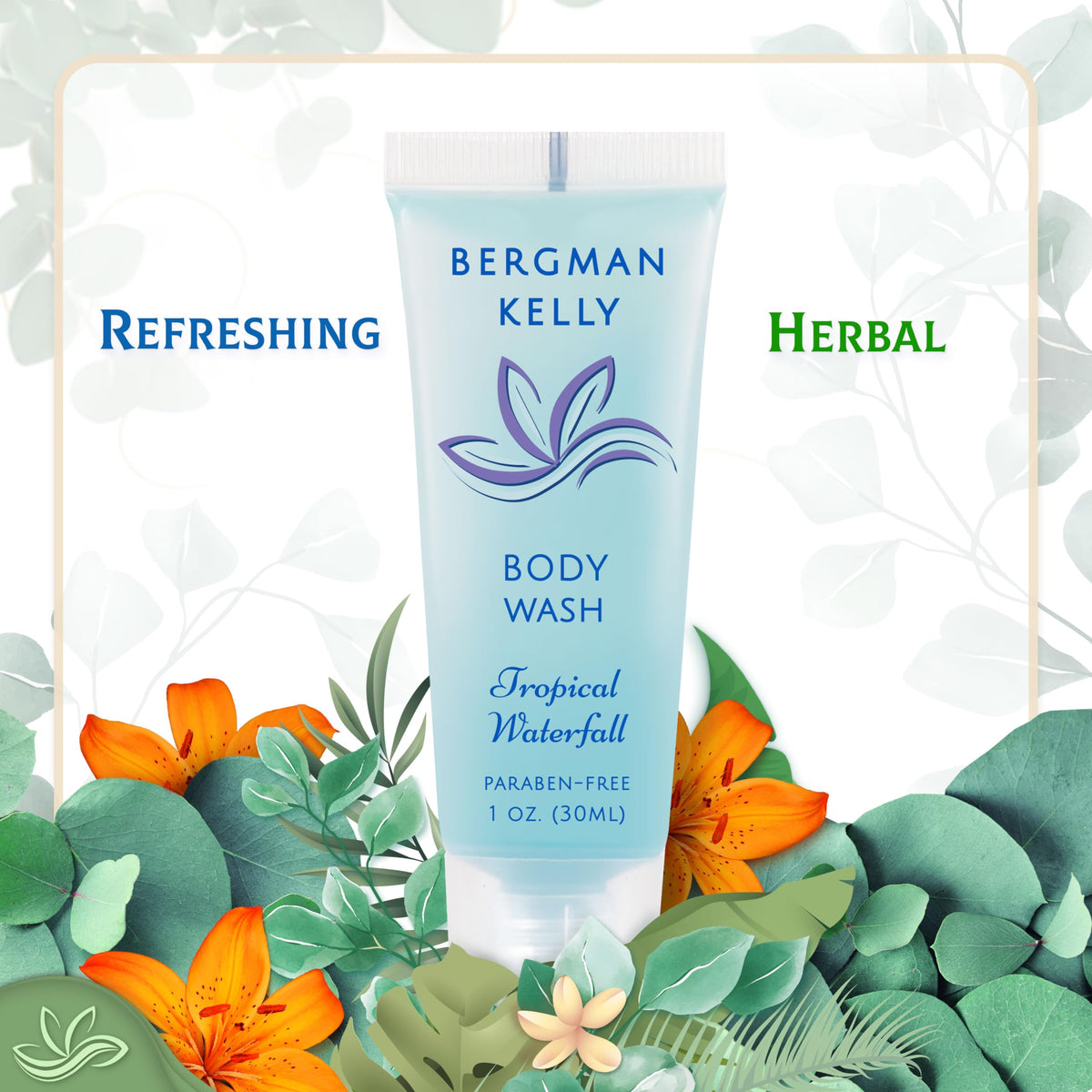 BERGMAN KELLY tropical waterfall body lotion 1oz, hydrating skin after showers